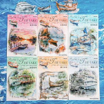 Boating on the Lake Series Boat Scenery Sticker Pack