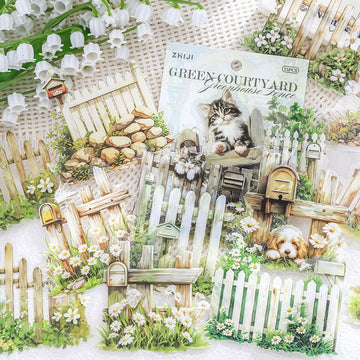 Floral Fence Scene Sticker Pack