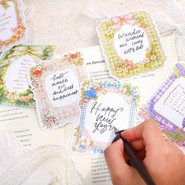 Romantic Record Series Lace Dual Material Stickers
