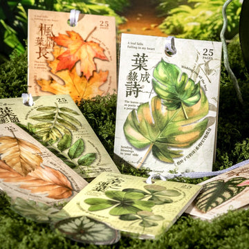 Poetry for Leaves Series Romantic Leaf-Themed Sticker Pack