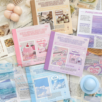 Semi-Sweet Snow Puff Series Dual-Material Sticker Book