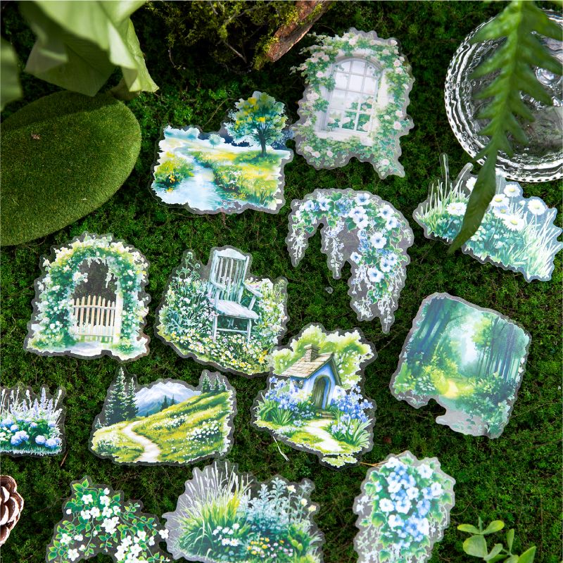 Spreading Greenery Series Pastoral PET Sticker Pack