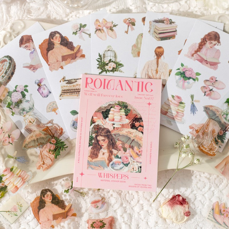 Romantic Whispers Series Dual-Material Sticker Book