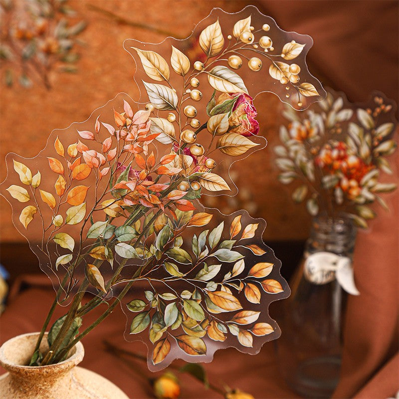 Amber Floral Shadows Series Large-Size Sticker Pack