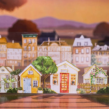 Countryside Cottage Series Gold Foil House Scenery Tape