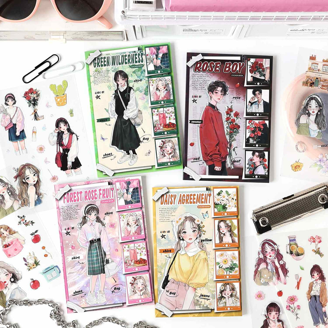 Flower shadows and poems Series PET Sticker Book