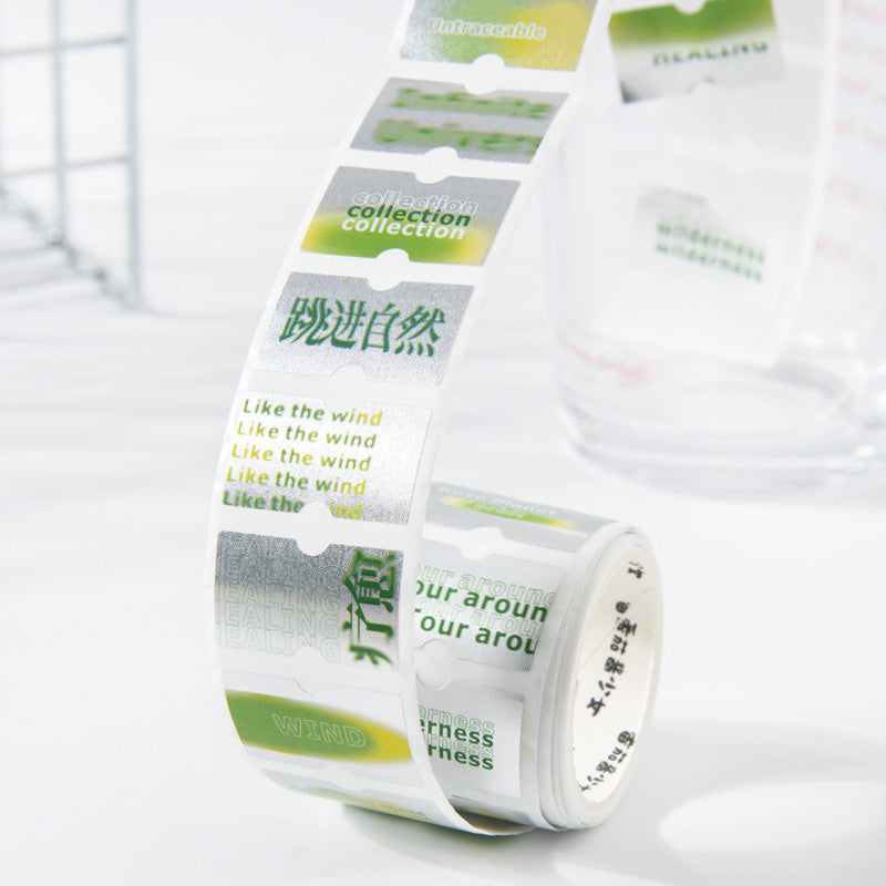 Loose Romance Label Series Silver Quote Washi Tape