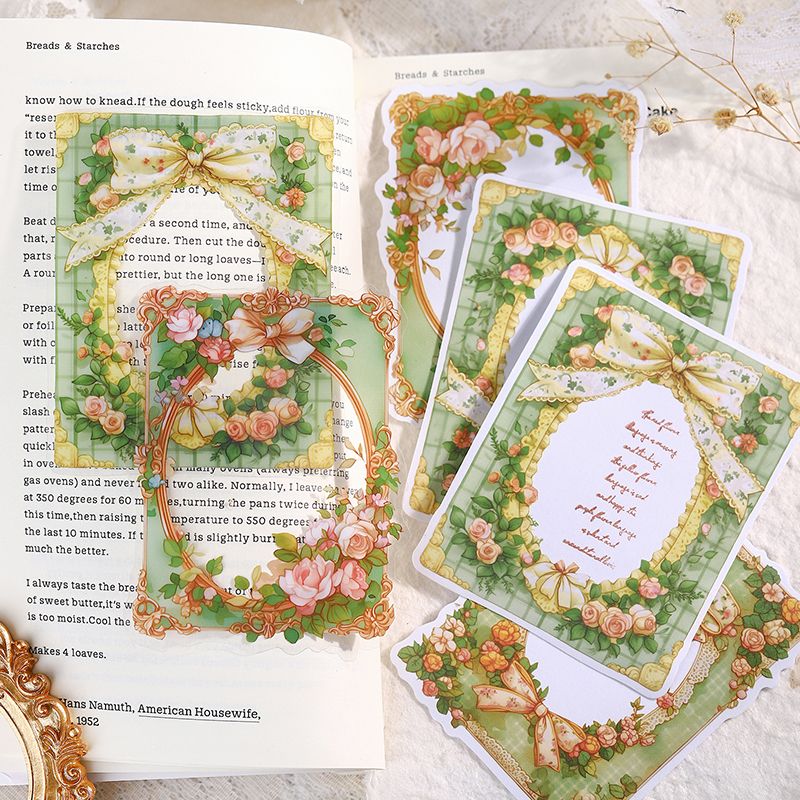 Romantic Record Series Lace Dual Material Stickers