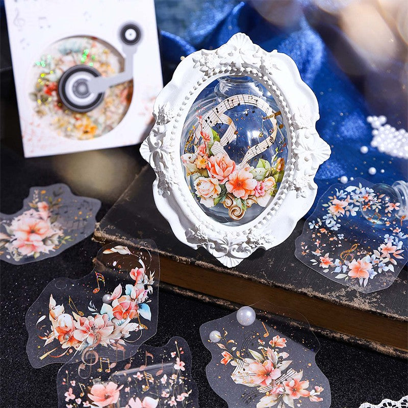 Melodies of the Flower Sea Series Floral Music Sticker Pack