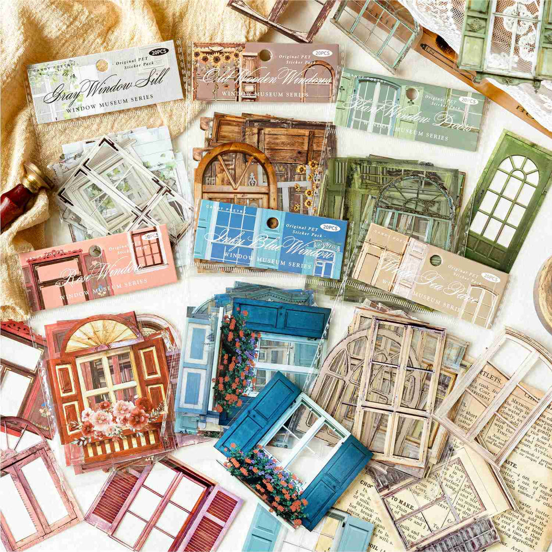 Window Museum Series Vintage Window Scenery Sticker Pack