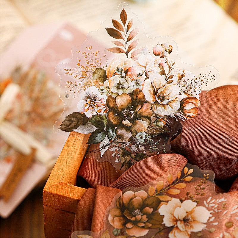 Amber Floral Shadows Series Large-Size Sticker Pack