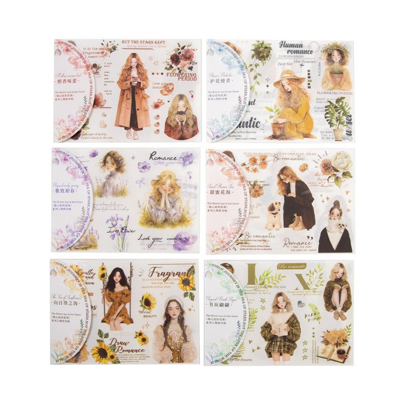 Sea of Flowers in Her Heart Transfer Stickers-TAHARA