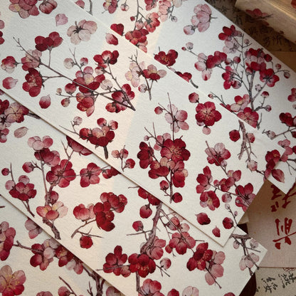 7cm*120cm Dyed Red Plum Vintage Flower PET/Washi tape