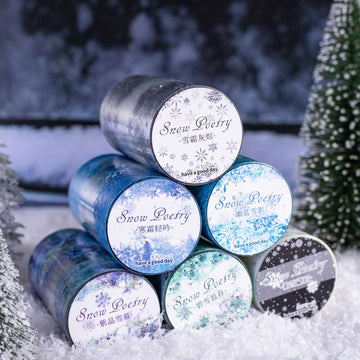 Congealing snow into a poem series Snowflake Scenic Washi Tape