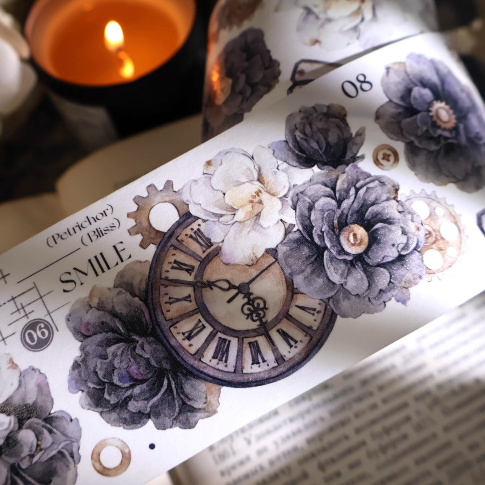 6cm*120cm Smokey White Vintage Flower Tape