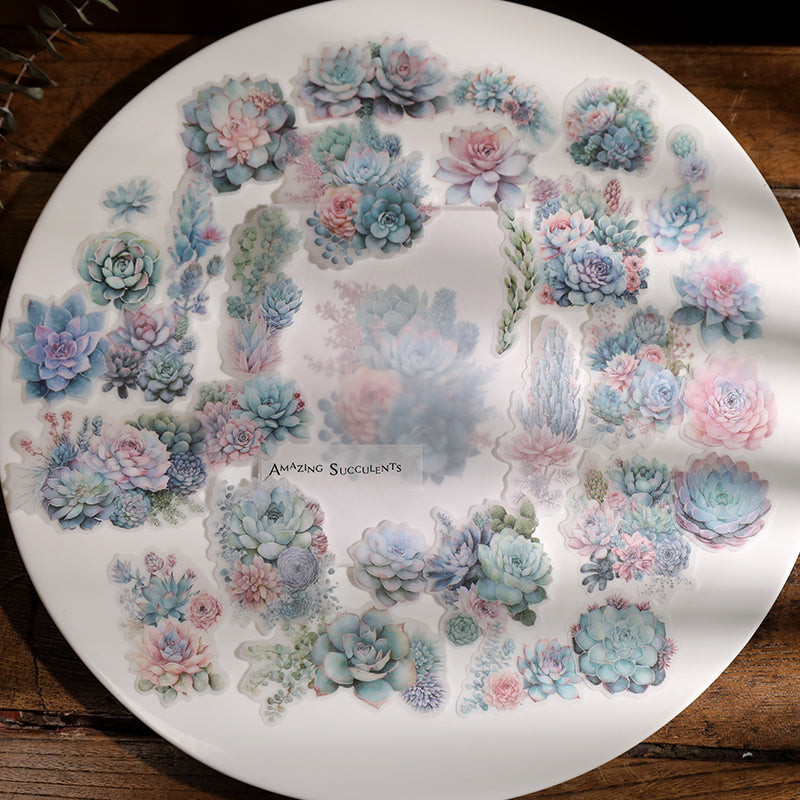 Succulent Vellum Sticker-TAHARA