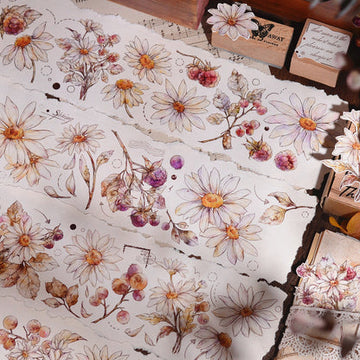 6cm*150cm Vintage Fresh Daisy Flower Tape