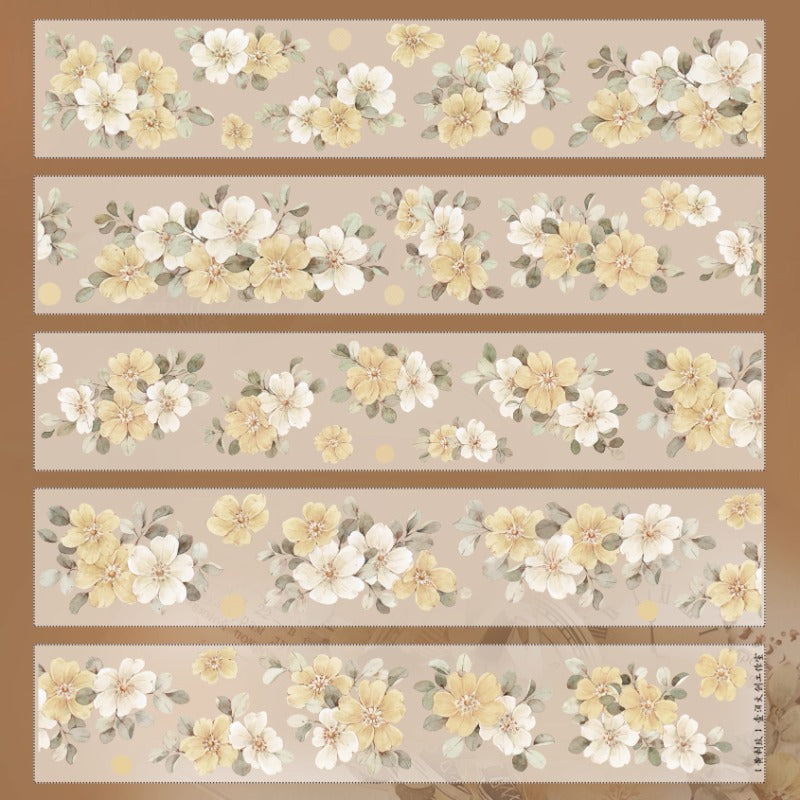 5.5cm*120cm Yellow Thorn Rose Vintage Flower PET/Washi Tape