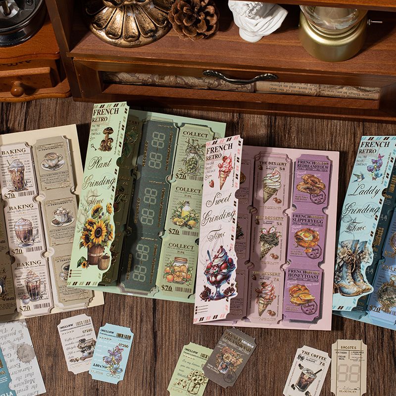 Manchester Tales Series – Vintage Gold-Foil Ticket Stickers
